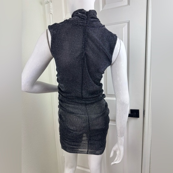 ALLSAINTS Tia Metallic Dress Gunmetal Sleeveless SIZE 4. A38 - Picture 12 of 15